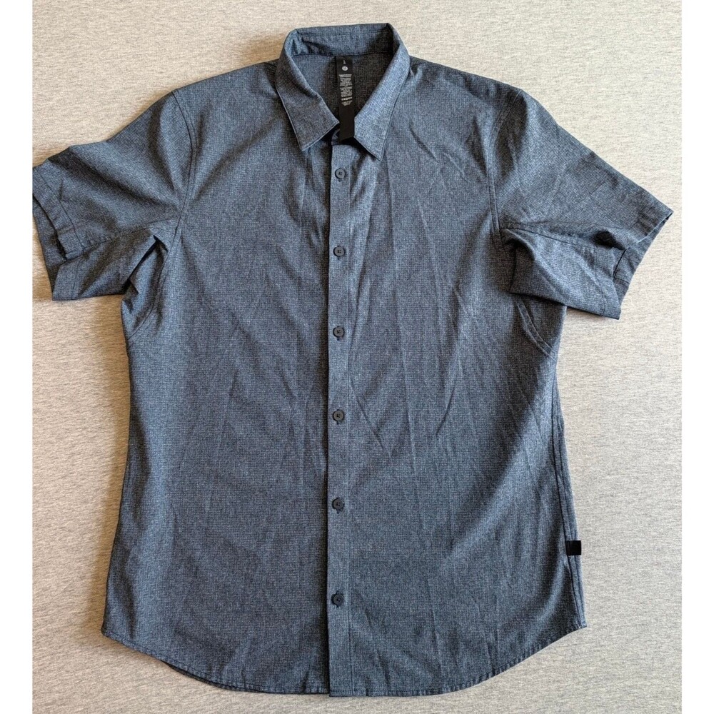 Lululemon Airing Easy Short-Sleeve Shirt Size L Blue Button-Up